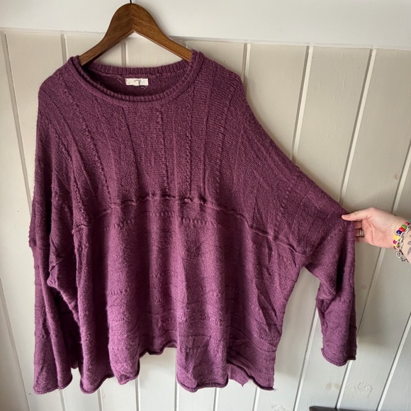 Women’s Easel Deep Purple Knit Sweater, Size 3X - Picture 3 of 8